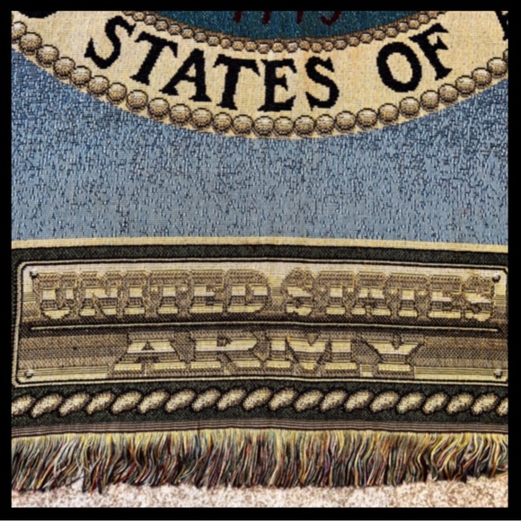 MOHAWK 🌟🌟USA🌟🌟TAPESTRY THROW BLANKET ~ U.S. ARMY - Picture 6 of 7